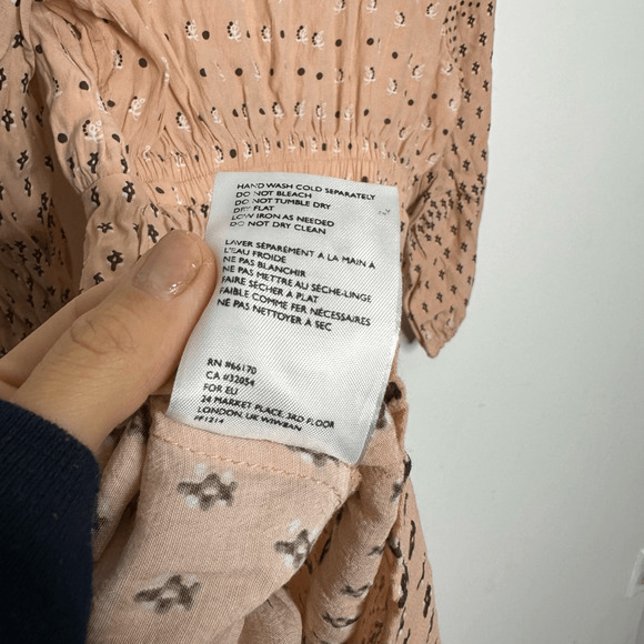 Faithfull the Brand x Anthropologie Trinidad Tunic Tie Front Dress pink womens M - Picture 8 of 8